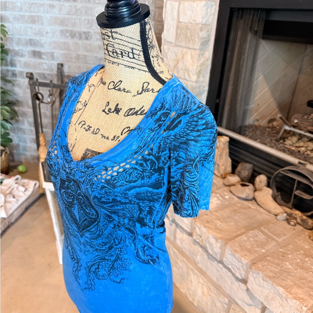 Affliction Blue Logo Tee - Picture 4 of 12